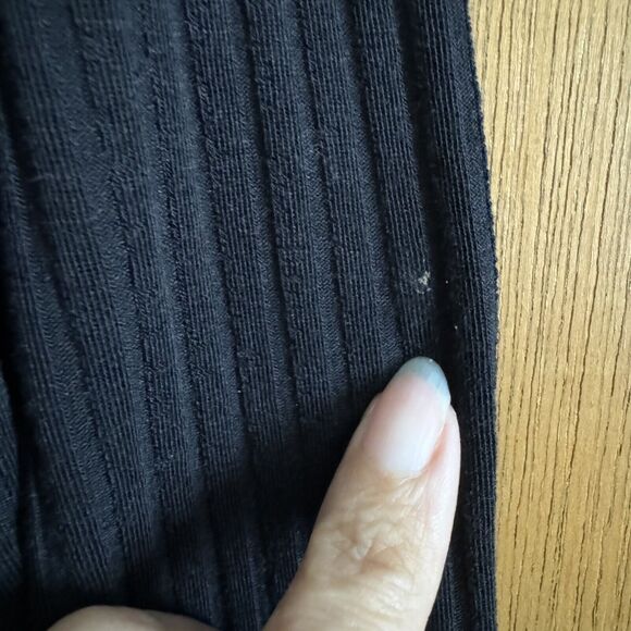 ASOS Ribbed Black V Neck Dress With Tie Bow On Back Size 8 - Picture 7 of 12